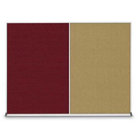 United Visual Products Triple Door Radius Corkboard, 96"X48", G UV8006-GOLD-KEYLIME